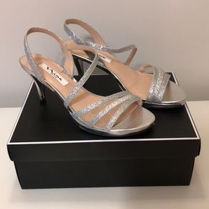 Nina Nazima Platform Dress Sandals Silver 8